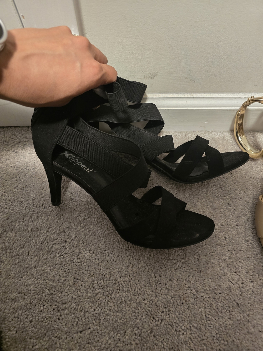 Xappeal Black Strappy High Heel Sandals